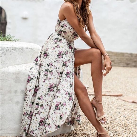Boho floral print high low maxi dress - Picture 8 of 8